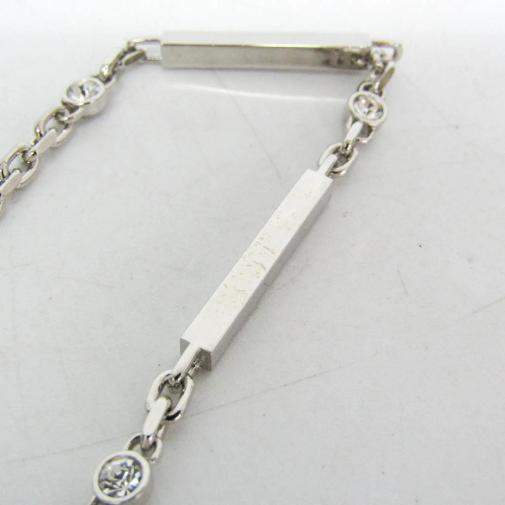 Saint Laurent Metal,Rhinestone Rhinestone Charm Bracelet Silver - Picture 7 of 10